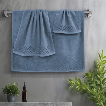 LINO Σετ πετσέτες 3τμχ (30x50,50x90,70x140) Wavie Πετρόλ