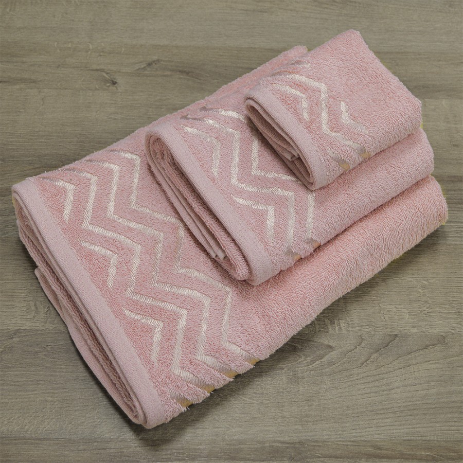 LINO Σετ πετσέτες 3τμχ (30x50,50x90,70x140) Wavie Κοραλί