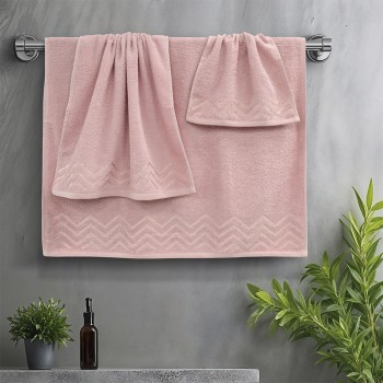 LINO Σετ πετσέτες 3τμχ (30x50,50x90,70x140) Wavie Κοραλί