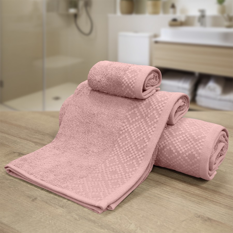 LINO Σετ πετσέτες 3τμχ (30x50,50x90,70x140) Serapha Κοραλί