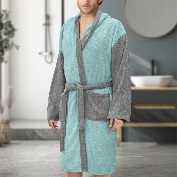 LINO Μπουρνούζι με κουκούλα Small Revel Μέντα