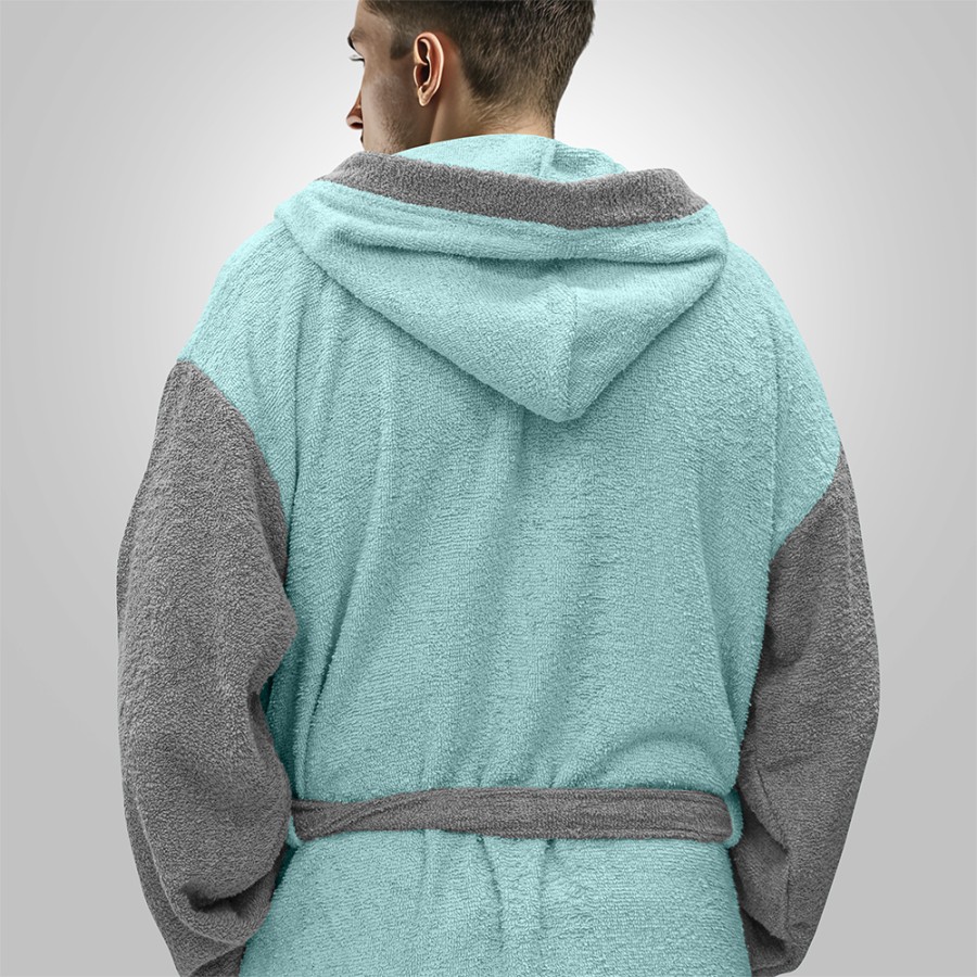 LINO Μπουρνούζι με κουκούλα Small Revel Μέντα