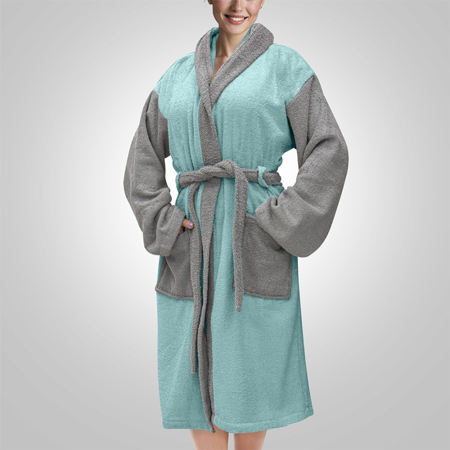 LINO Μπουρνούζι με κουκούλα Small Revel Μέντα