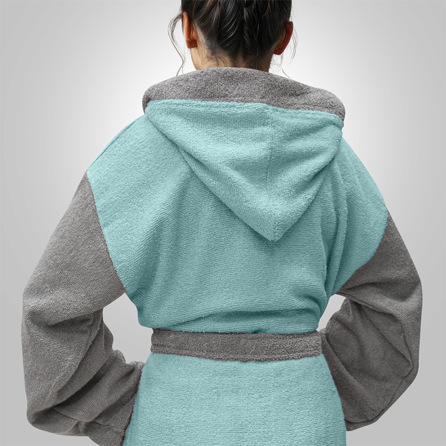 LINO Μπουρνούζι με κουκούλα Small Revel Μέντα