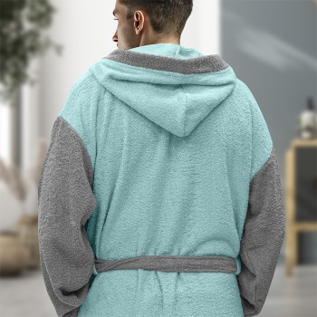 LINO Μπουρνούζι με κουκούλα Large Revel Μέντα