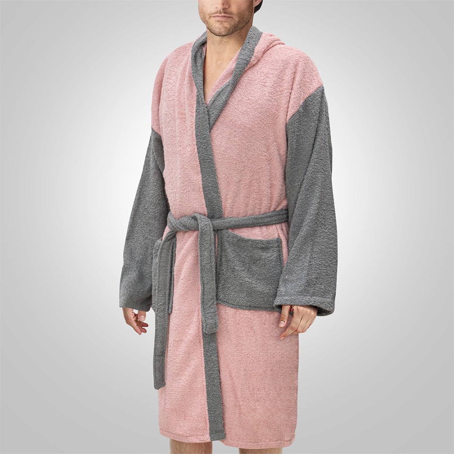 LINO Μπουρνούζι με κουκούλα Medium Revel Ροζ