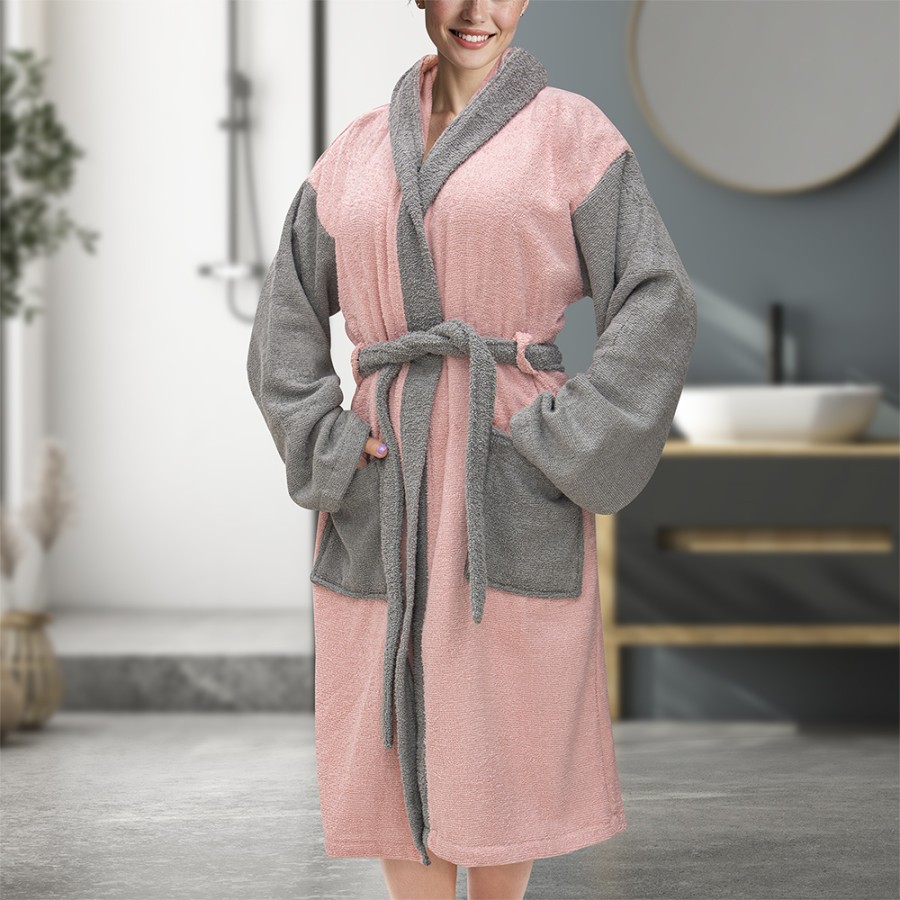 LINO Μπουρνούζι με κουκούλα Medium Revel Ροζ