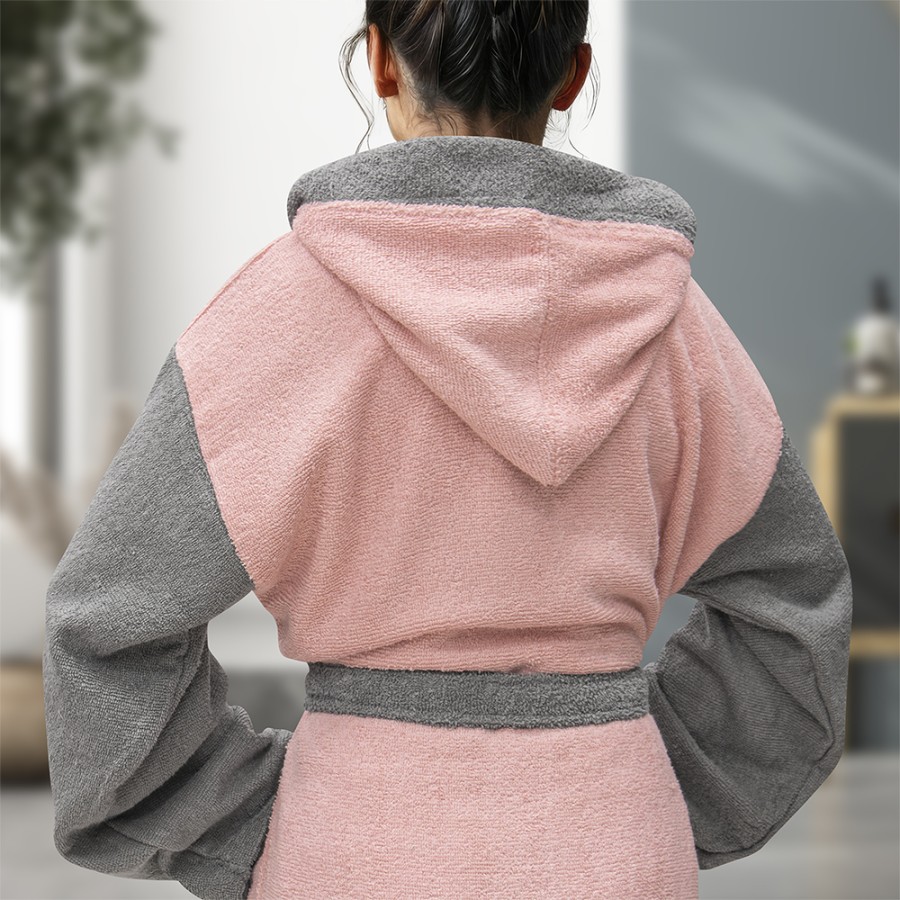 LINO Μπουρνούζι με κουκούλα Medium Revel Ροζ