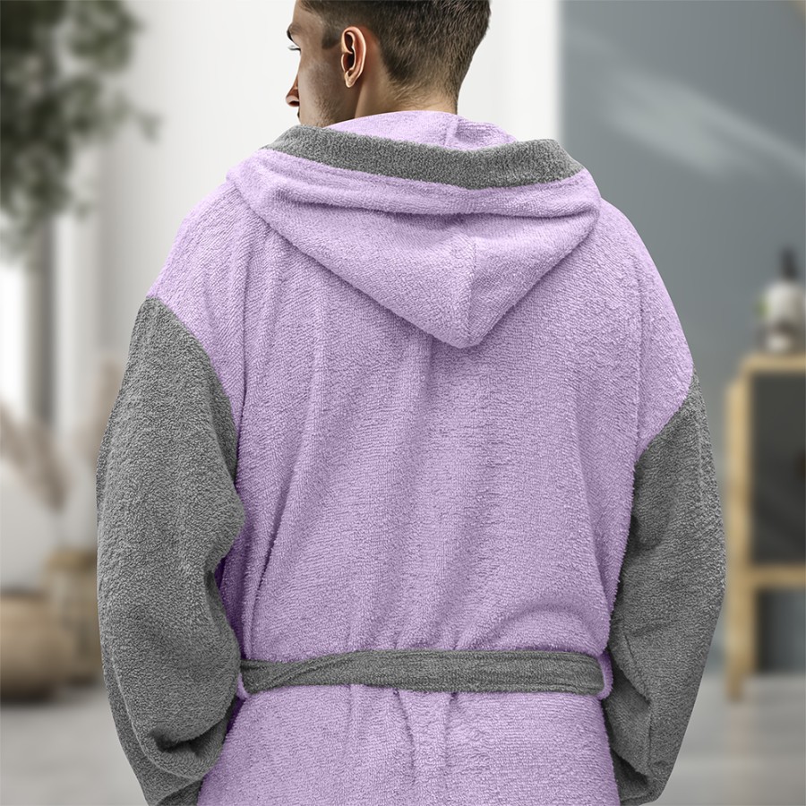 LINO Μπουρνούζι με κουκούλα Medium Revel Μωβ