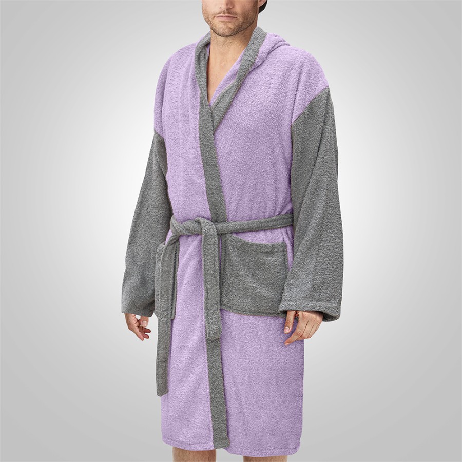 LINO Μπουρνούζι με κουκούλα Medium Revel Μωβ