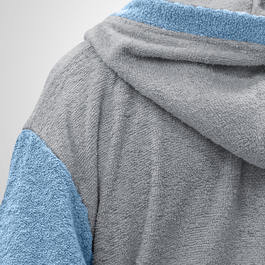 LINO Μπουρνούζι με κουκούλα Large Revel Γκρι