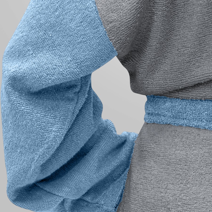 LINO Μπουρνούζι με κουκούλα Large Revel Γκρι