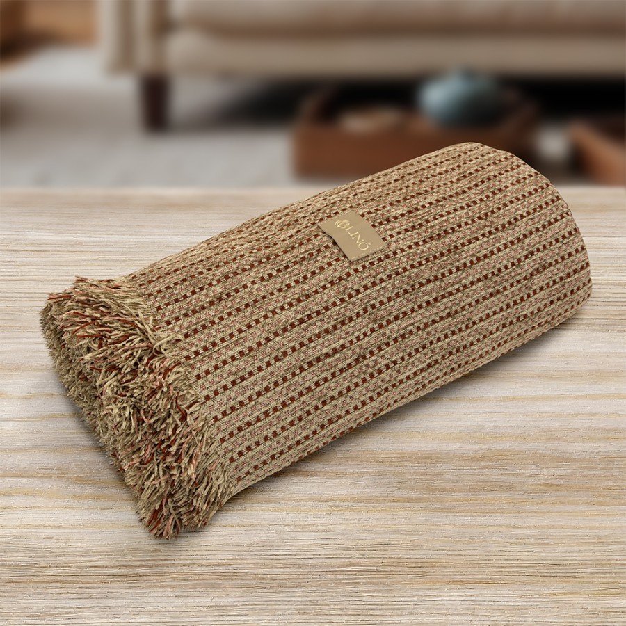 LINO Ριχτάρι Καναπέ Διθέσιο (180x250) Velora Κεραμιδί