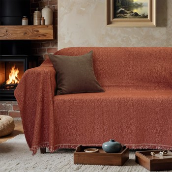 LINO Ριχτάρι Καναπέ Διθέσιο (180x250) Boxi Κεραμιδί