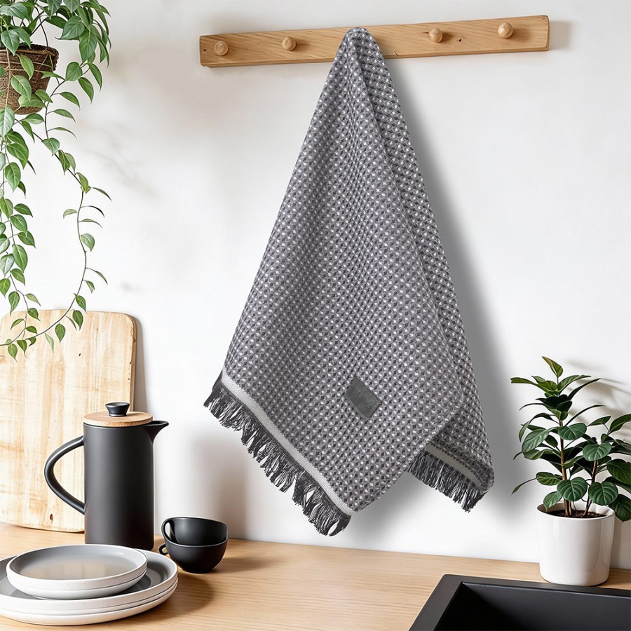 LINO Ποτηρόπανο (40x60) Niksi Σκούρο Γκρι