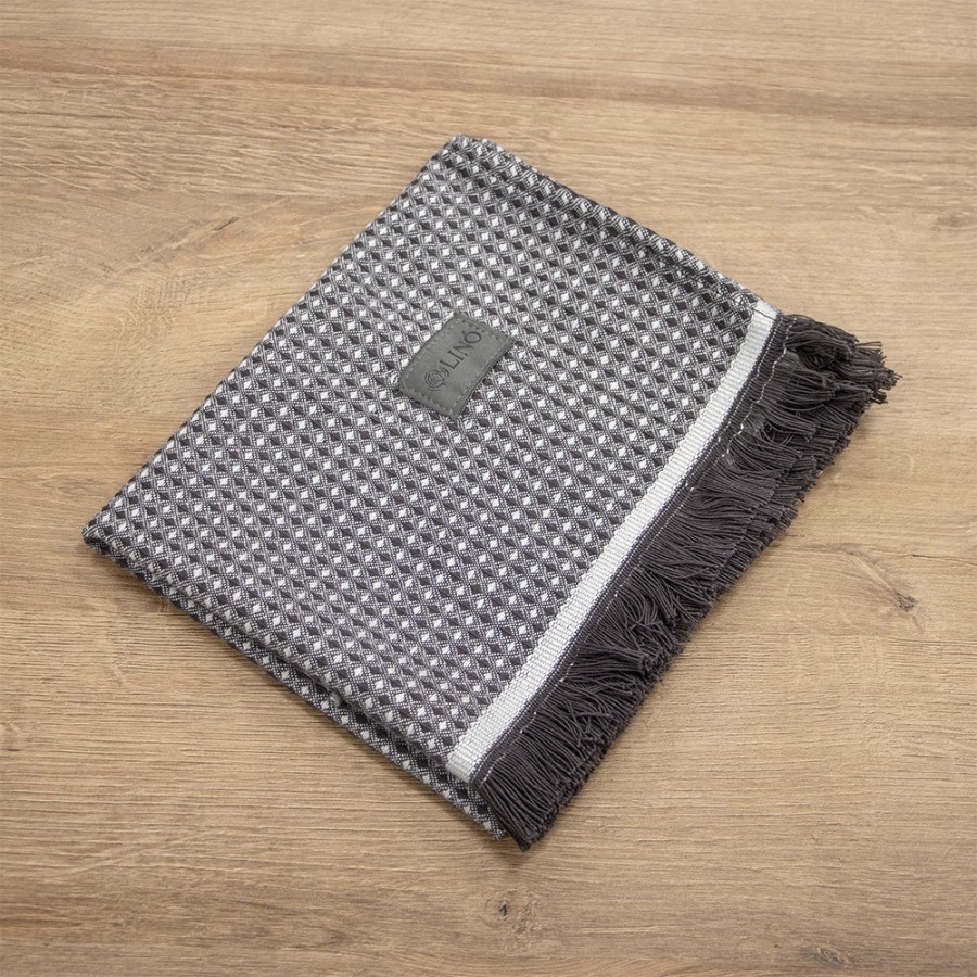 LINO Ποτηρόπανο (40x60) Niksi Σκούρο Γκρι