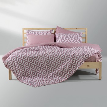 LINO Σετ Σεντόνια Μονά με Λάστιχο (100x200+35) Ikat Dusty Pink