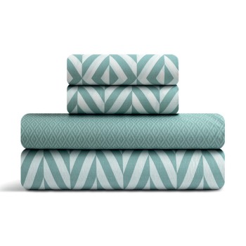 LINO Σετ Σεντόνια King Size (260X270) Ikat Μέντα