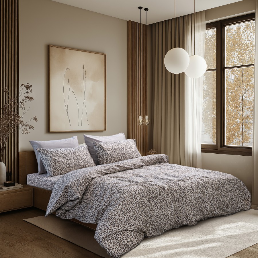 LINO Σετ Παπλωματοθήκη Υπέρδιπλη (230X250) Naptik Taupe