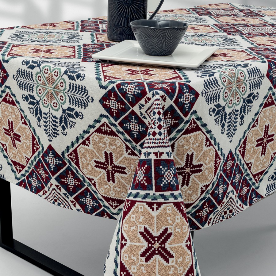 LINO Τραπεζομάντηλο Artisan 140x220 Μπορντώ
