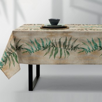 LINO Τραπεζομάντηλο Foresta 140x140 Εκρού-Πράσινο