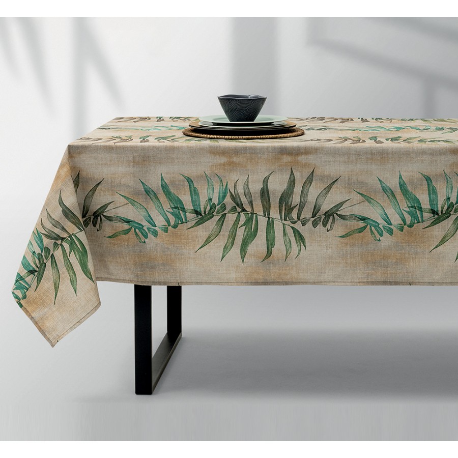 LINO Τραπεζομάντηλο Foresta 140x180 Εκρού-Πράσινο