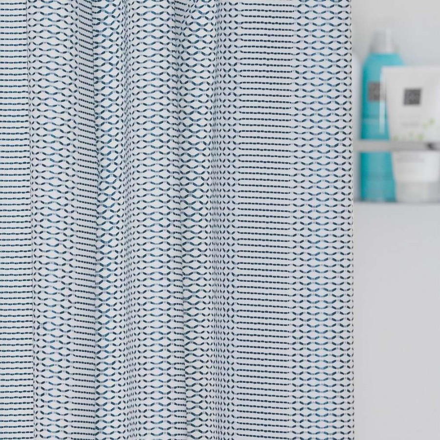 Wave 180x200 blue κουρτίνα μπάνιου υφασμάτινη Sealskin