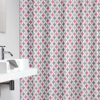 Diamonds 180x200 pink κουρτίνα μπάνιου υφασμάτινη Sealskin