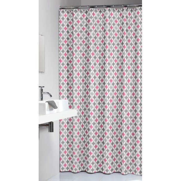 Diamonds 180x200 pink κουρτίνα μπάνιου υφασμάτινη Sealskin