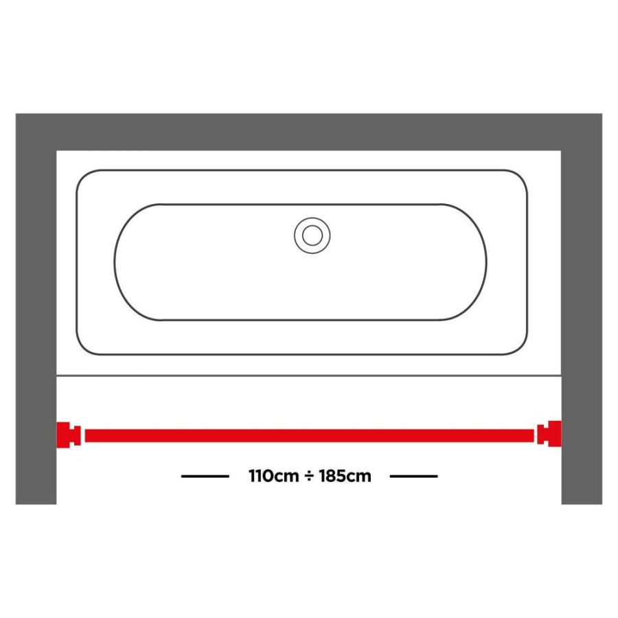 110-185 Ø 20 mm mat aluminum βραχίονας μπάνιου πτυσσόμενος Sealskin