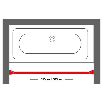 110-185 Ø 20 mm chrome βραχίονας μπάνιου πτυσσόμενος Sealskin