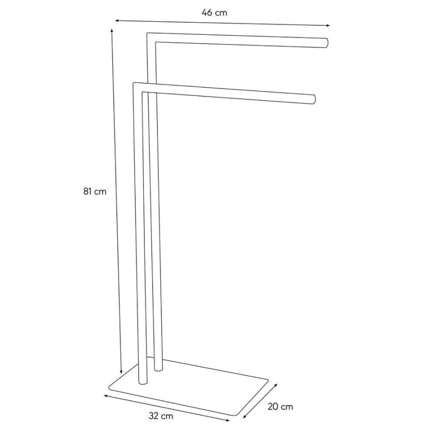 Tube chrome κρεμάστρα επιδαπέδια 2 θέσεων Sealskin