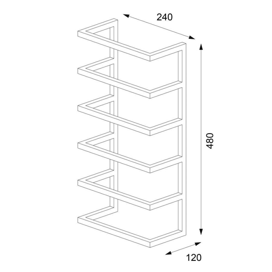 Carre black κρεμάστρα 5 θέσεων επιτοίχια Sealskin