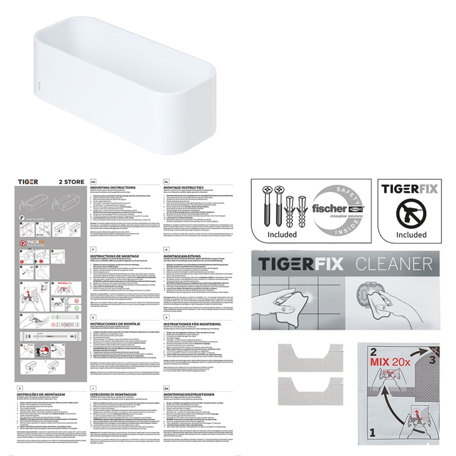 Tiger 2-Store Επιτοίχιο Ράφι 25 cm White 1500010146