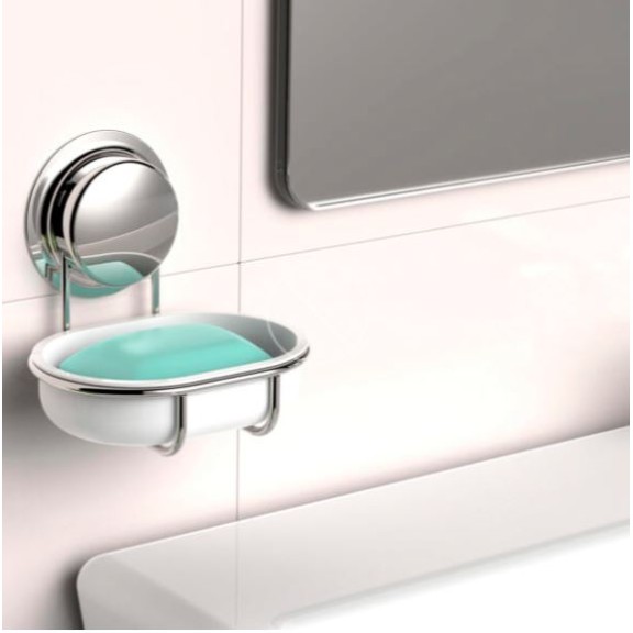 Σαπουνοθήκη επιτοίχια με βεντούζα chrome Sealskin Elementals
