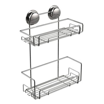 Ράφι διπλό με βεντούζες 30cm chrome Sealskin Elementals