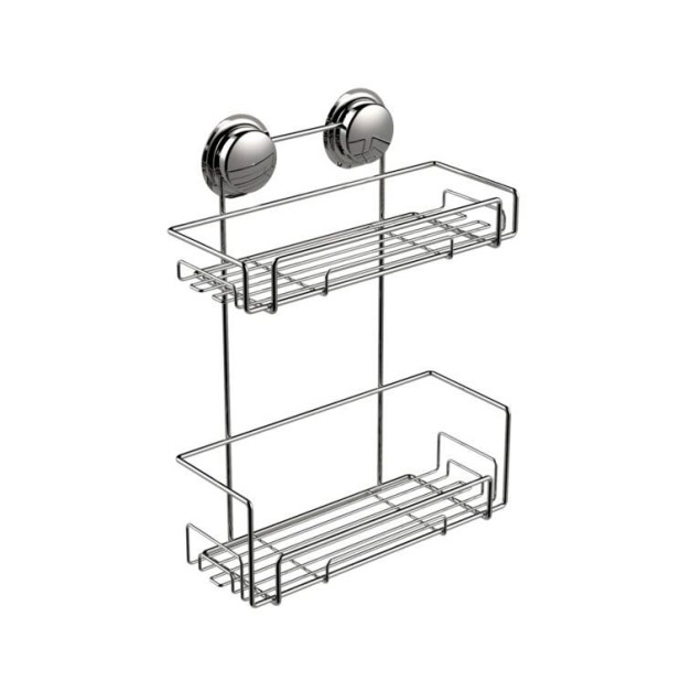 Ράφι διπλό με βεντούζες 30cm chrome Sealskin Elementals