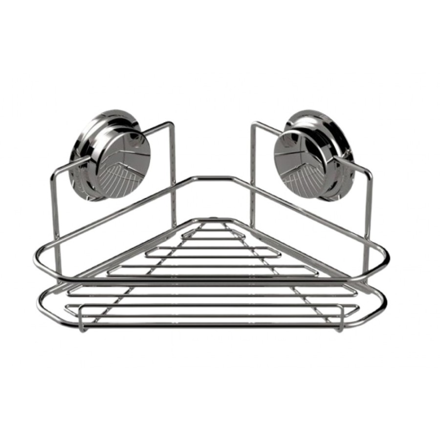 Ράφι γωνιακό με βεντούζες chrome Sealskin Elementals