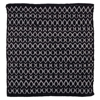 Boho 60x60 black πατάκι μπάνιου Sealskin