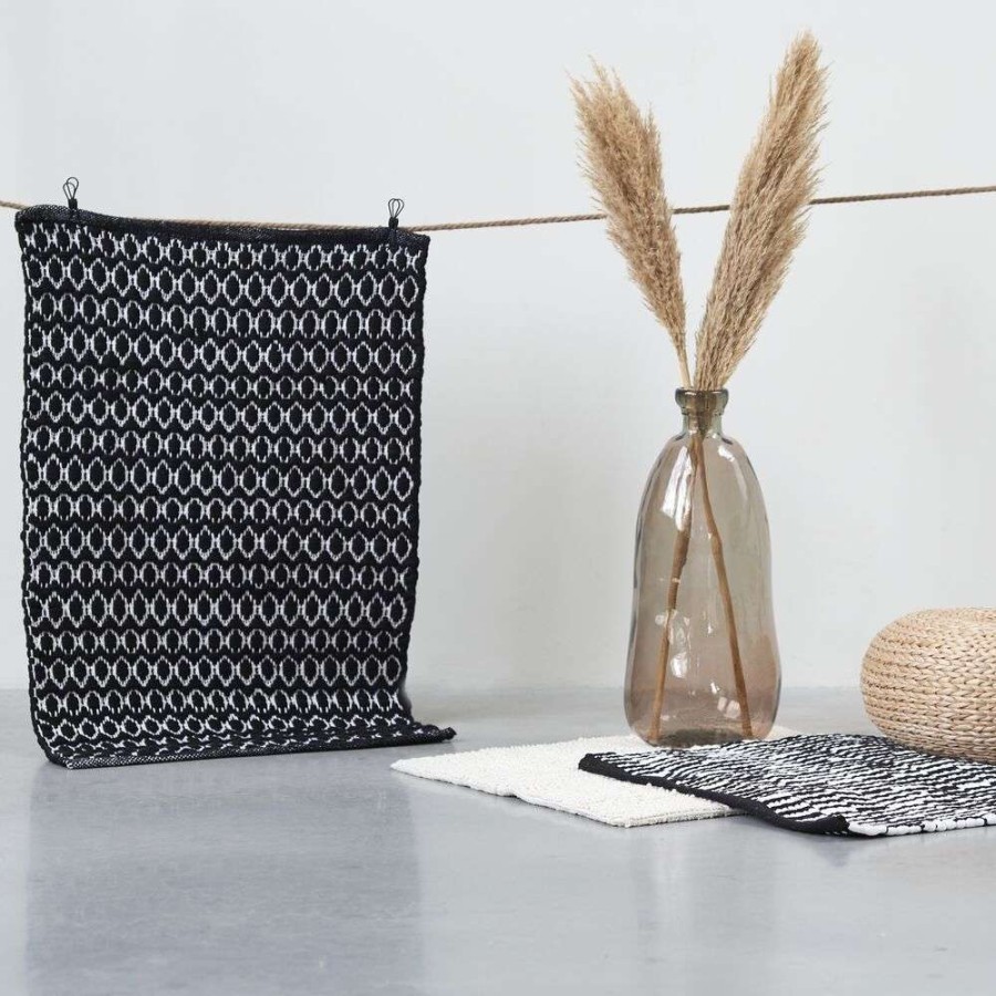 Boho 60x60 black πατάκι μπάνιου Sealskin