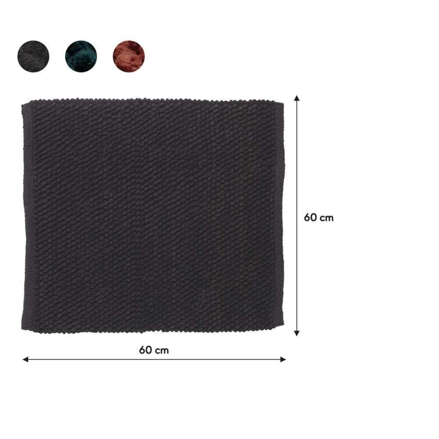Delhi 60x60 dark grey πατάκι μπάνιου Sealskin