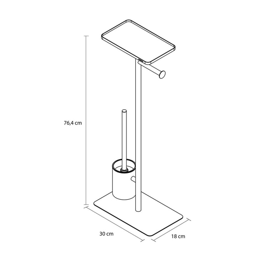 Brix greize σταντ χαρτιού υγείας + πιγκάλ με ράφι Sealskin