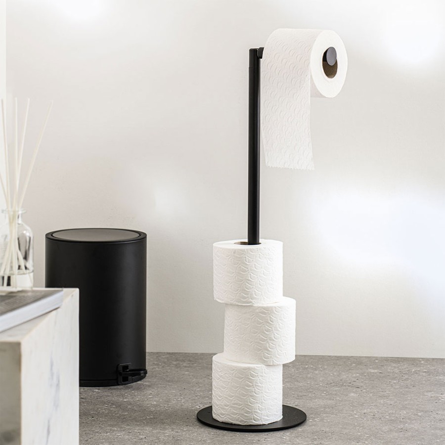 Industrial black χαρτοθήκη επιδαπέδια με θέση για ανταλλακτικά ρολά Sealskin