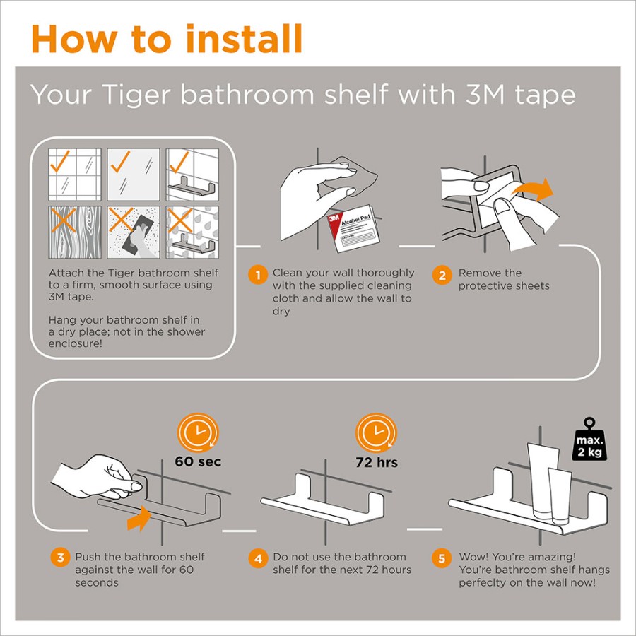 Tiger Colar Ράφι 18 cm Black 1313230746