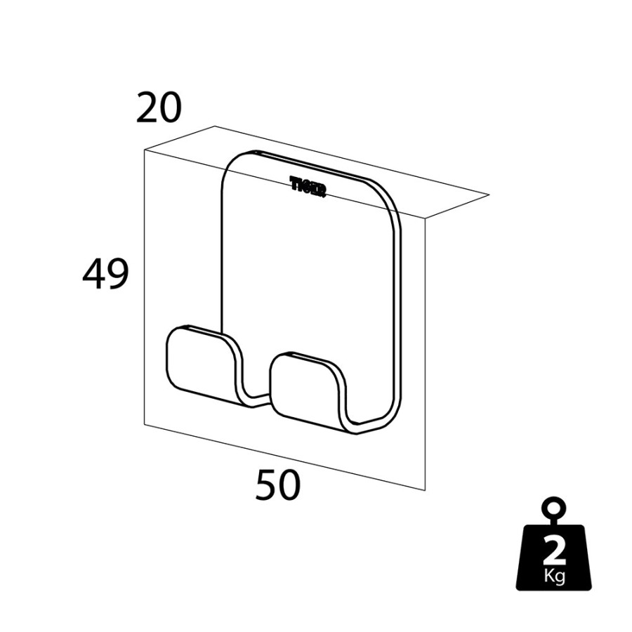 Tiger Colar Σετ Αξεσουάρ Τουαλέτας (Πιγκάλ Επιτοίχιο - Χαρτοθήκη - Άγκιστρο) Black 800134