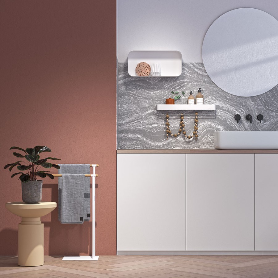 Brix white large ράφι + κρεμάστρα Sealskin