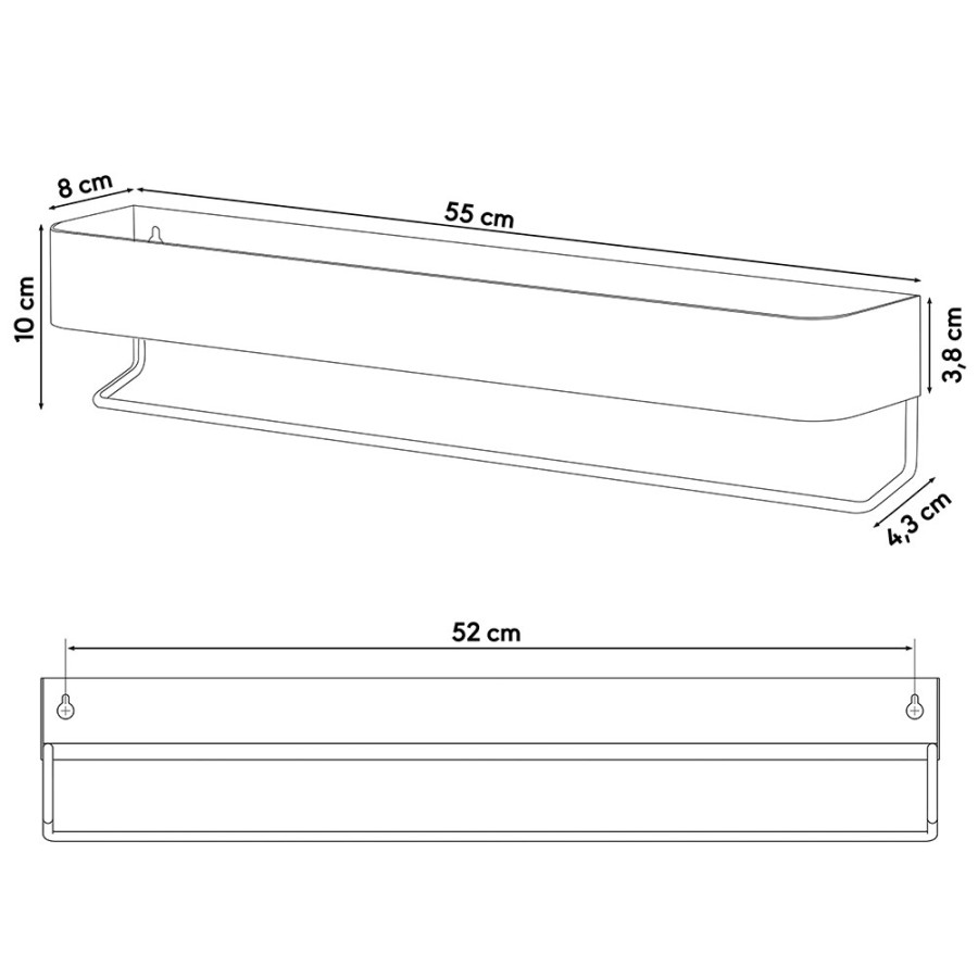 Brix white large ράφι + κρεμάστρα Sealskin