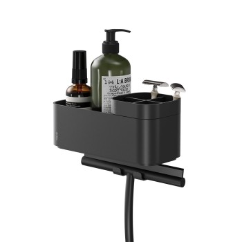 Tiger 2-Store Επιτοίχιο Ράφι με Θήκες και Κρεμάστρες 25 cm Black 800374