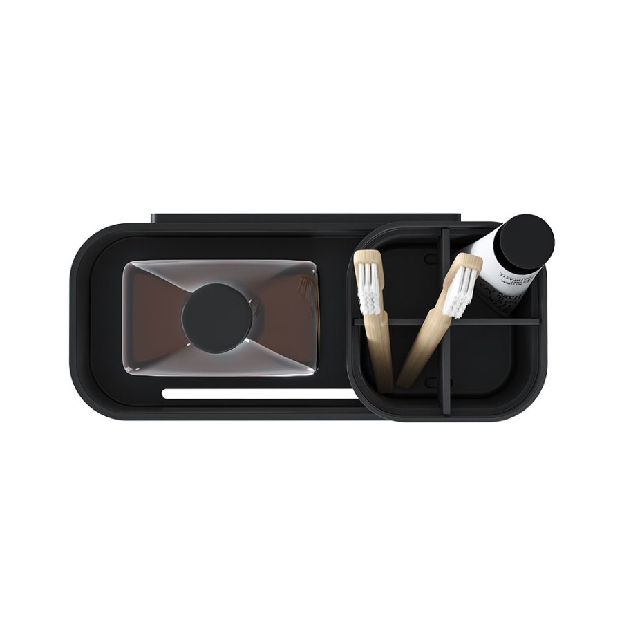 Tiger 2-Store Επιτοίχιο Ράφι με Θήκες και Κρεμάστρες 25 cm Black 800374