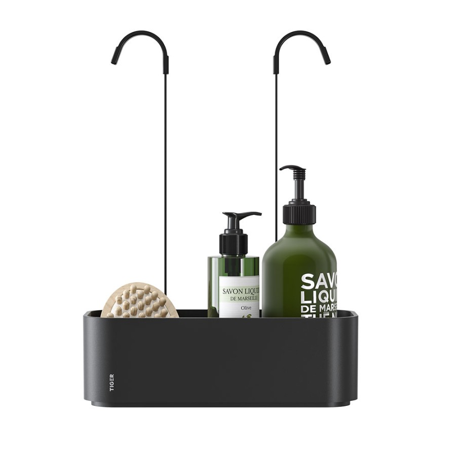 Tiger 2-Store Ράφι κρεμαστό για Βρύση Ντους 25 cm Black 800376